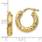 Load image into Gallery viewer, 10k Yellow Gold Sparkle Glitter Round Hoop Earrings