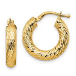 Load image into Gallery viewer, 10k Yellow Gold Sparkle Glitter Round Hoop Earrings