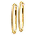 Load image into Gallery viewer, 10K Yellow Gold Satin Polished Oblong Oval Hoop Earrings