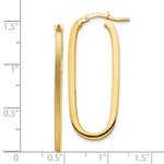 Load image into Gallery viewer, 10K Yellow Gold Satin Polished Oblong Oval Hoop Earrings