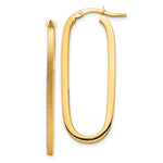 Load image into Gallery viewer, 10K Yellow Gold Satin Polished Oblong Oval Hoop Earrings