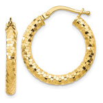 Kép betöltése a galériamegjelenítőbe: 10k Yellow Gold Sparkle Glitter Round Hoop Earrings