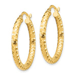 Load image into Gallery viewer, 10k Yellow Gold Diamond Cut Round Hoop Earrings Festive Sparkle Glitter Jewelry