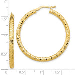 Load image into Gallery viewer, 10k Yellow Gold Diamond Cut Sparkle Round Hoop Earrings
