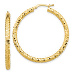 Load image into Gallery viewer, 10k Yellow Gold Diamond Cut Sparkle Round Hoop Earrings