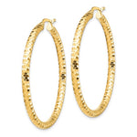 Load image into Gallery viewer, 10k Yellow Gold Diamond Cut Large Round Hoop Earrings Sparkle