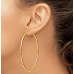 Ladda upp bild till gallerivisning, 10K Yellow Gold Extra Large 70mm x 1.5mm Endless Hoop Earrings