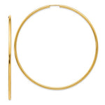 Ladda upp bild till gallerivisning, 10K Yellow Gold Extra Large 70mm x 1.5mm Endless Hoop Earrings