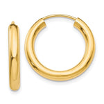 Lataa kuva Galleria-katseluun, 10K Yellow Gold 20mm x 2.75mm Round Endless Hoop Earrings