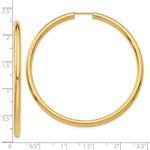 Carregar imagem no visualizador da galeria, 10K Yellow Gold 55mm x 2.75mm Round Endless Hoop Earrings