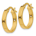 Carica l'immagine nel visualizzatore di Gallery, 10K Yellow Gold 18mm x 3mm Diamond Cut Edge Round Hoop Earrings