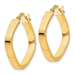 Load image into Gallery viewer, 10K Yellow Gold Flat Edge Square Diamond Shaped Hoop Earrings