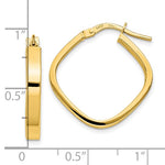 Load image into Gallery viewer, 10K Yellow Gold Flat Edge Square Diamond Shaped Hoop Earrings