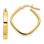 Load image into Gallery viewer, 10k Yellow Gold Square Diamond Shaped Geometric Design Hoop Earrings
