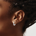 Load image into Gallery viewer, 10K White Gold Hinged Oval Hoop Earrings 13mm x 10mm x 3mm