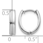 Load image into Gallery viewer, 10K White Gold Hinged Oval Hoop Earrings 13mm x 10mm x 3mm