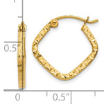 이미지를 갤러리 뷰어에 로드 , 10K Yellow Gold Square Diamond Cut Small Hoop Earrings