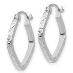 Ladda upp bild till gallerivisning, 10K White Gold Square Diamond Cut Small Hoop Earrings