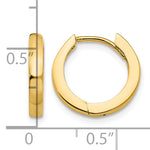 Load image into Gallery viewer, 10K Yellow Gold Hinged Hoop Earrings 13.5 mm X 1.75 mm