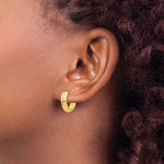 Load image into Gallery viewer, 10K Yellow Gold Curved Hinged Hoop Earrings