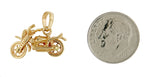 Load image into Gallery viewer, 14k Yellow Gold Motorcycle  Moveable 3D Pendant Charm
