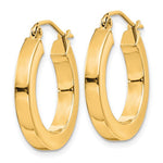Load image into Gallery viewer, 10k Yellow Gold 19mm x 3mm Square Tube Classic Round Hoop Earrings