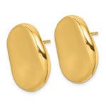 Carica l'immagine nel visualizzatore di Gallery, 18k Yellow Gold Large 25mm Round Puffed Button Omega Back Earrings