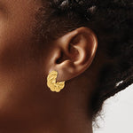 Load image into Gallery viewer, 18K Yellow Gold 19mm x 7mm Twisted Round Classic Hoop Earrings
