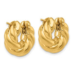 Load image into Gallery viewer, 18K Yellow Gold 19mm x 7mm Twisted Round Classic Hoop Earrings