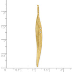 Kép betöltése a galériamegjelenítőbe: 14k Yellow Gold Diamond Long Leaf 2 inch Pendant Charm