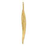 Kép betöltése a galériamegjelenítőbe: 14k Yellow Gold Diamond Long Leaf 2 inch Pendant Charm