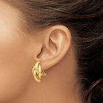 Load image into Gallery viewer, 14k Yellow Gold Swirl Omega Back Post Earrings