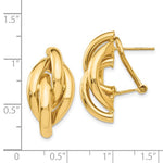Load image into Gallery viewer, 14k Yellow Gold Swirl Omega Back Post Earrings