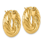 画像をギャラリービューアに読み込む, 18K Yellow Gold 25mm x 8mm Twisted Round Classic Hoop Earrings