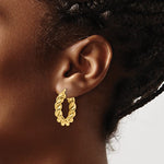 이미지를 갤러리 뷰어에 로드 , 14k Yellow Gold Classic Round Twisted Hoop Earrings 25mm x 5.3mm