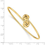 Загрузить изображение в средство просмотра галереи, 14k Yellow Gold Love Knot Flexible Slip On Cuff Bangle Bracelet