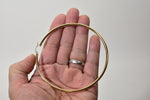 將圖片載入圖庫檢視器 14k yellow gold 90mm x 3mm extra large giant gigantic big round classic hoop earrings