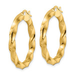이미지를 갤러리 뷰어에 로드 , 14k Yellow Gold Classic Twisted Spiral Round Hoop Earrings 33mm x 4mm