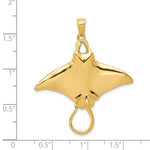 画像をギャラリービューアに読み込む, 14k Yellow Gold Stingray Open Back Pendant Charm