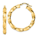 이미지를 갤러리 뷰어에 로드 , 14k Yellow Gold Classic Twisted Spiral Round Hoop Earrings 33mm x 4mm