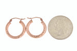 將圖片載入圖庫檢視器 14k rose gold 20mm x 3mm diamond cut round hoop earrings