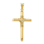 이미지를 갤러리 뷰어에 로드 , 14k Yellow Gold Cross Polished 3D Hollow Pendant Charm 46mm x 23mm