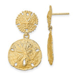 Ladda upp bild till gallerivisning, 14k Yellow Gold Double Sand Dollar Starfish Dangle Earrings