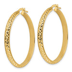 Load image into Gallery viewer, 14K Yellow Gold 38mm x 4mm Diamond Cut Round Hoop Earrings