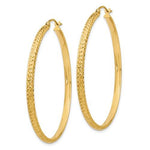 Load image into Gallery viewer, 14k Yellow Gold 45mm x 2.5mm Diamond Cut Round Hoop Earrings