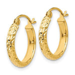 Load image into Gallery viewer, 14k Yellow Gold 15mm x 2.5mm Diamond Cut Round Hoop Earrings