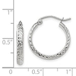 Load image into Gallery viewer, 14k White Gold 18mm x 2.5mm Diamond Cut Round Hoop Earrings