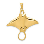 画像をギャラリービューアに読み込む, 14k Yellow Gold Stingray Open Back Pendant Charm