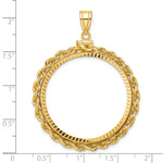 Load image into Gallery viewer, 14K Yellow Gold Diamond Cut Rope Edge US $20 Dollar Liberty Saint-Gaudens Coin Bezel Holder Pendant Charm Screw Top Fits 34.2 mm Coins