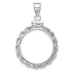 Load image into Gallery viewer, 14K White Gold Rope Edge US $2.50 Dollar Liberty Indian Barber Dime Mercury Dime Coin Bezel Holder Pendant Charm Screw Top Fits 17.8 mm Coins